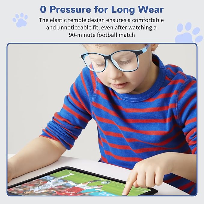 BiBiBear Toddler/Kids/Teens Glasses - Unbreakable TR90 Frame, 180° Flexible, Lightweight & Safe Glasses for Kids Age 2-15