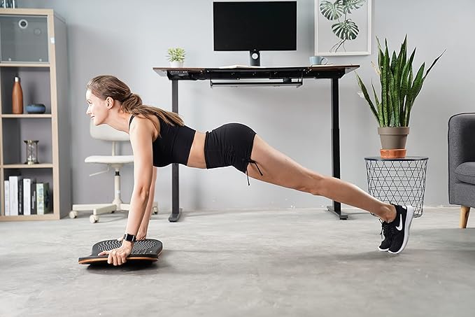 FEZIBO Standing Desk Mat Balance Board, Anti Fatigue Mat Standing Desk Office, Wobble Board with Ergonomic Design, Obsidian Black