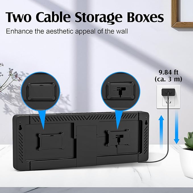 16.5" Large Digital Wall Clock with RGB Night Lights, Auto Dimmer, Remote Control, Date, Indoor Temperature, DST