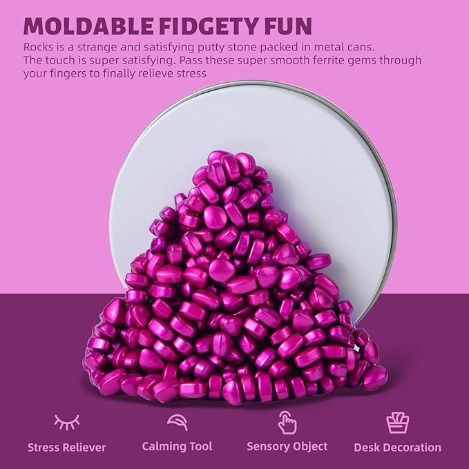 Fidget Toys Adults,Rose Red 300+ Smooth Ferrite Rocks,Executive Desk Toy|Stress Relief Sensory Toy|Fidgets Toys|Adults Gifts, Holiday Stocking Stuffer