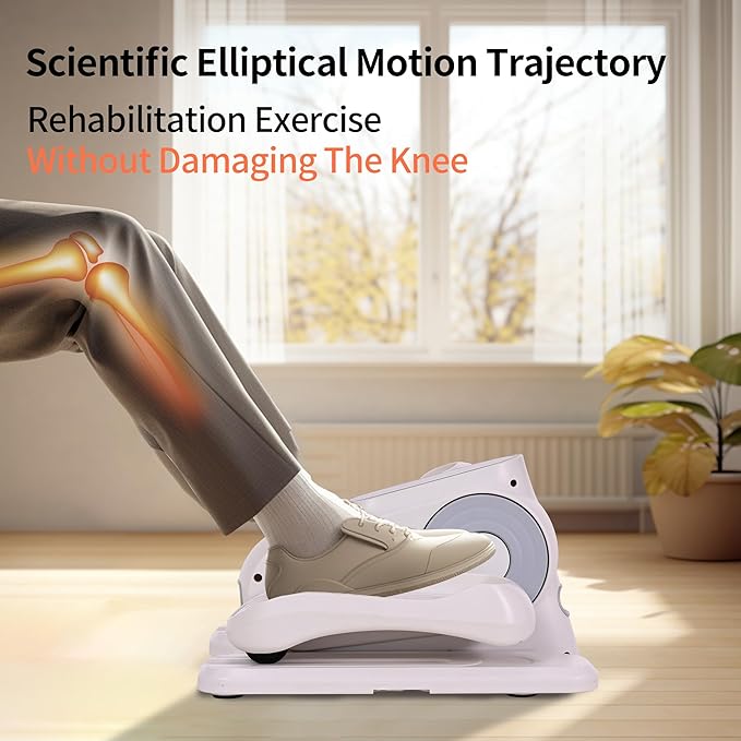 Under Desk Elliptic Leg Exercise Machine, 12 Speed Adjustment, Forward and Backward Movement, Suitable for Elderly Leg Exercise Oval Machine Seniors Oval Foot Pedal Machine