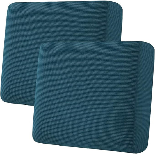H.VERSAILTEX Super Stretch Individual Seat Covers - Sofa & Couch Cushion Slipcover Sets (Thick Jacquard Textured Twill Fabric, Deep Teal) - 2 Piece Large