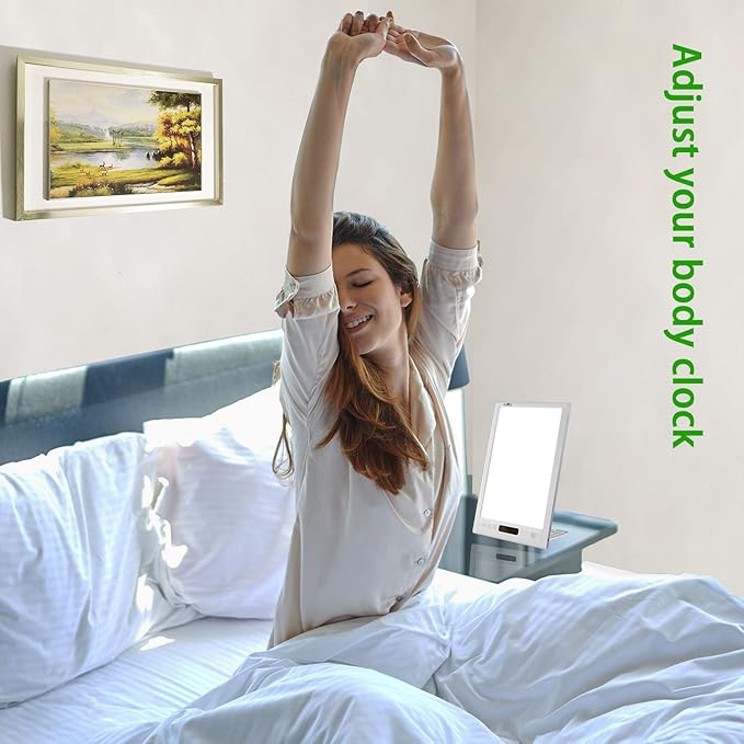 Light Therapy Sunrise Wake-up lamp APP Control Light Alarm Clock UV-Free 3 Color 12000lux Full Spectrum Sun lamp Restorative Strength, Focusing Attention