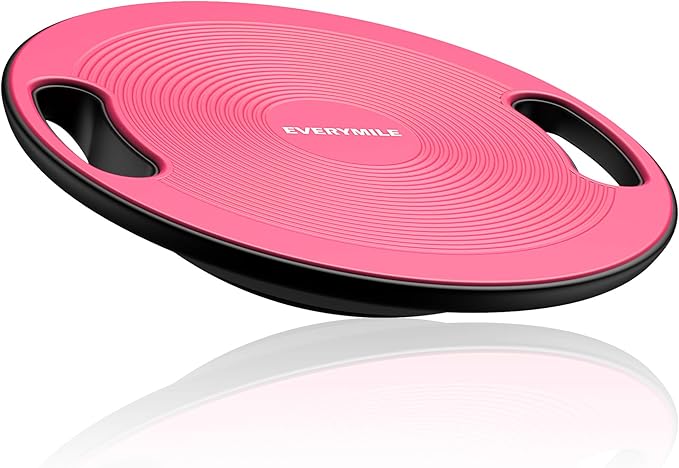 EVERYMILE Wobble Balance Board, Exercise Balance Stability Trainer Portable Balance Board with Handle for Workout Core Trainer Physical Therapy & Gym 15.7" Diameter No-Skid Surface