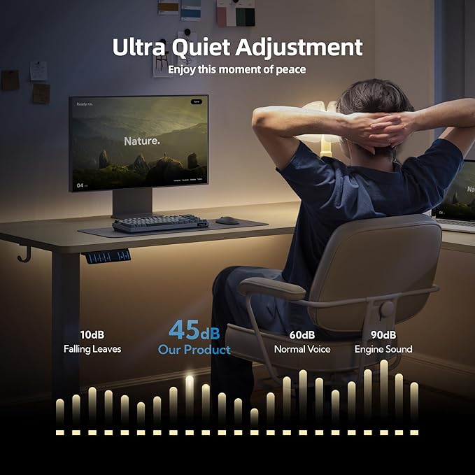 YDN L Shaped Standing Desk, Electric Standing Desks L Shape Adjustable Height Dual Motor, 63 x 55 Inch Corner Standing Desks with Splice Board for Home Office, Large Standing Desk, Nature