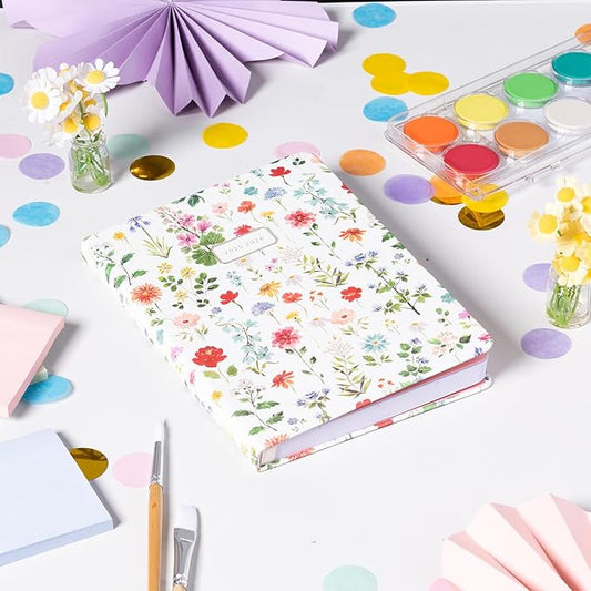 2025-2026 Eccolo 18 Month Bound Planner, Monthly & Weekly Pages (5.25 x 7.75" - July 2025 to Dec 2026 - Watercolor Flowers)