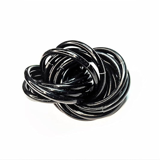 Möbii Fidget Ball (Solid Color): Quiet Mobius ADHD Anxiety Stim Stress Relief Toy Tool for Home Travel Office or Desk (Medium, Half, Onyx)