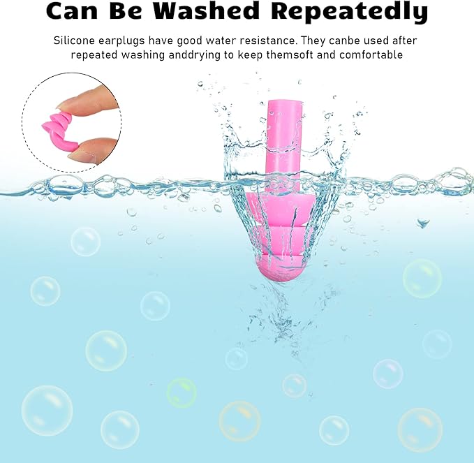 Tondiamo 150 Pairs Ear Plugs Bulk Individually Wrapped Silicone Ear Plugs with Carry Case Soft Reusable Noise Cancelling Earplugs for Sleeping Swimming Concerts Shooting Noise Reduction(Multicolor)