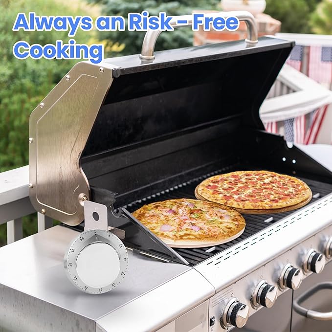 Kitchen Timers for Cooking, Chef Cooking Timer Clock with Loud Alarm - Magnetic Backing 100% Mechanical Desk Timer - No Batteries Required, Countdown Reminder Magnetic - Exquisite Stainless Steel Body