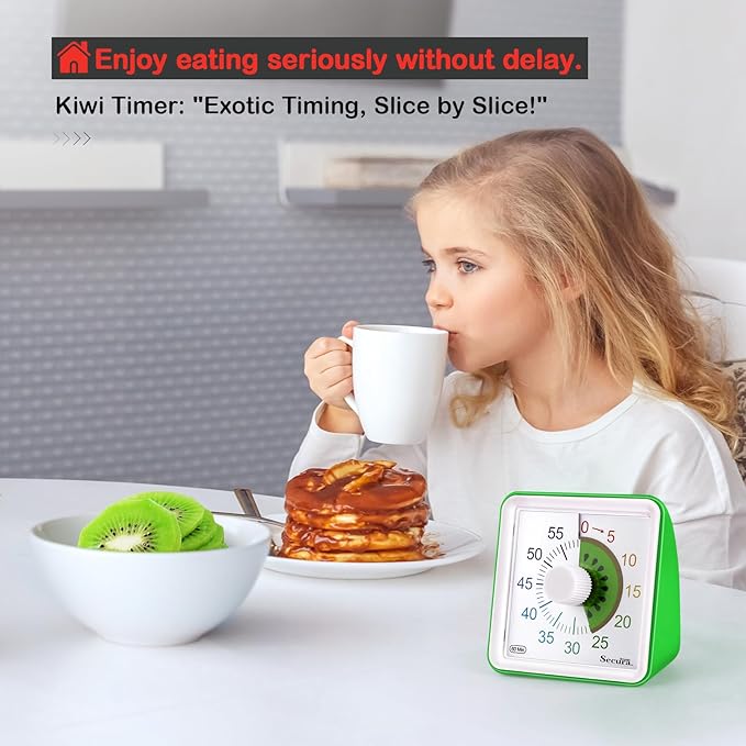 Secura 60-Minute Visual Countdown Timer for Kids & Adults, Classroom Time Management Tool (Green)