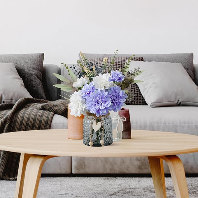 Leftover Fake Flowers in Vase,Faux Flowers in Vase,Table Centerpieces for Dining Room,Flower Centerpieces for Tables,Artificial Flowers,Kitchen Decor,Coffee Table Decor