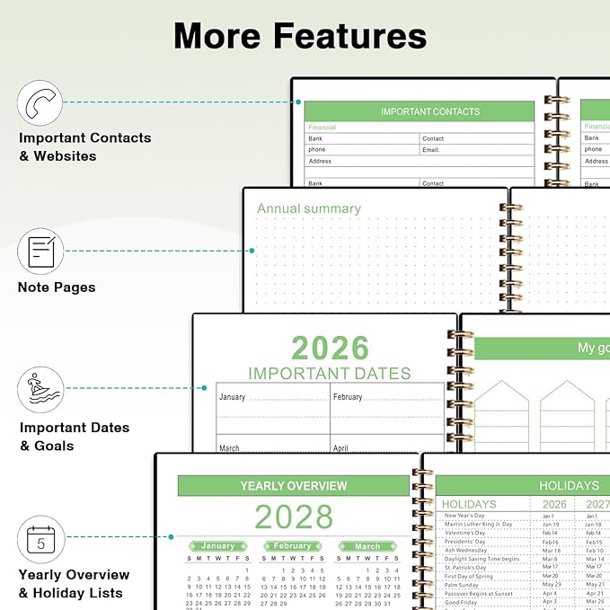 2026-2028 Monthly Planner - 3 Year Monthly Calendar/Planner 2026-2028, 5.9" x 8.5", 36 Month Calendar Planner, Planners with Twin-Wire Binding, Lined Notes Pages