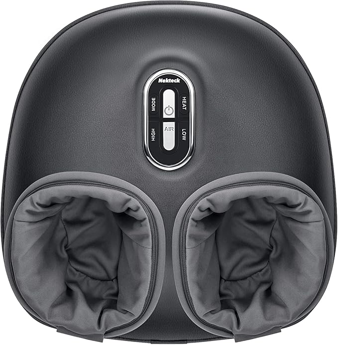 Nekteck Shiatsu Foot Massager Machine and Heat, Air Compression with Deep Kneading Therapy, Relax for Home or Office (Large Size)