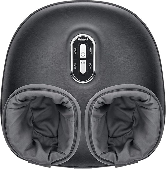 Nekteck Shiatsu Foot Massager Machine and Heat, Air Compression with Deep Kneading Therapy, Relax for Home or Office (Large Size)