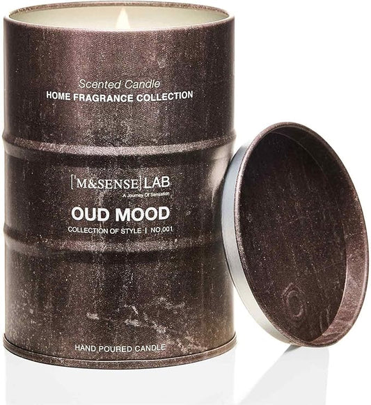 M&SENSE Oud Mood Scented Candles Natural Non Toxic, Aromatherapy Candle for Stress Relief Meditation Relaxing, Housewarming Gifts for Women Men, 11.3oz 70 Hour Long Burning