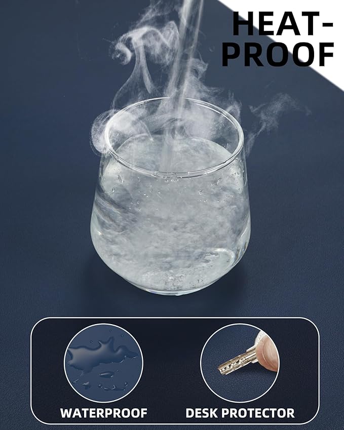 Large Desk Mat 55"x24" - Premium Non-Slip Desk Pad, Waterproof and Scratch-Resistant Office Desk Protector, Large Desk pad Workspace Mat for Home and Office(Midnight Blue)