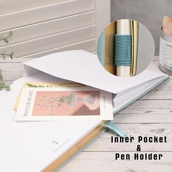 TIEFOSSI Dotted Journal Notebook, Dot Grid Notebook for Women Men, Hardcover PU Leather Journal, 160 GSM Thick Paper, 160 Numbered Pages with Gold Edges, 8 x 8 Square Diary