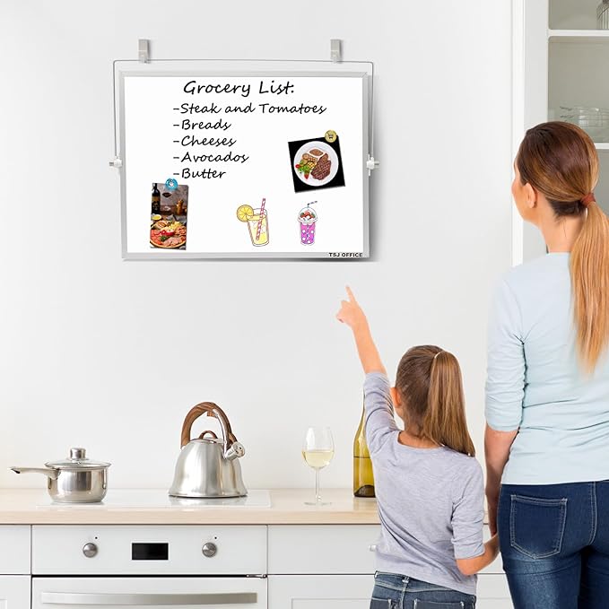 TSJ OFFICE Dry Erase White-Board - 12 X 16 Inches Portable Small Magnetic White Board with Hooks for Wall, Mini Desktop Whiteboard 360 Degrees Revolving Double Sided Stand for Office, Home, School