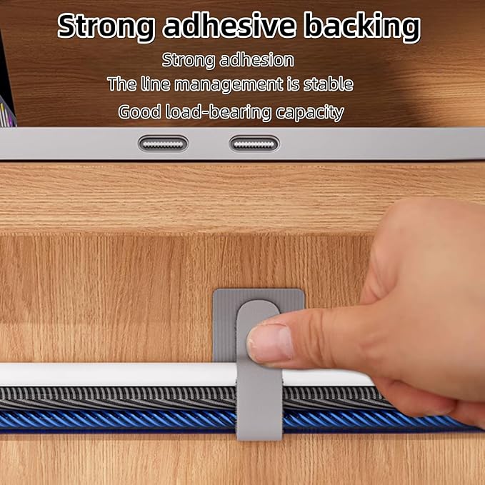 100 Pcs Hook and Loop Cable Straps,Self Adhesive Hook and Loop Cable Ties,Adjustable Cord Organizers for Desk,Reusable Wire Organizers for Cords,Cord Organizer (Grey)