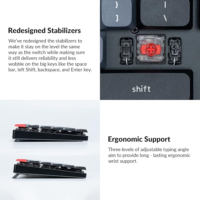 Keychron K1 Pro QMK/VIA Ultra-Slim Wireless Bluetooth/Wired USB Custom Mechanical Keyboard for Mac Windows Linux, TKL Layout Double-Shot PBT Keycaps White LED Backlight Low-Profile Gateron Red Switch