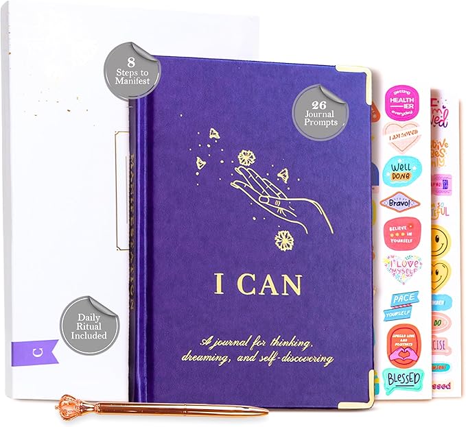 60-Day Transformative Manifestation Journal Set, Daily Affirmation and Gratitude Journal, Self Care, Five Minute Journal Sections, Vision Board Features, Perfect For Manifesting Your Dream