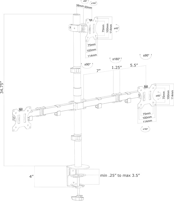 VIVO Triple LCD Monitor Desk Mount Stand Heavy Duty and Fully Adjustable, 3 Screens up to 30 inches STAND-V003T