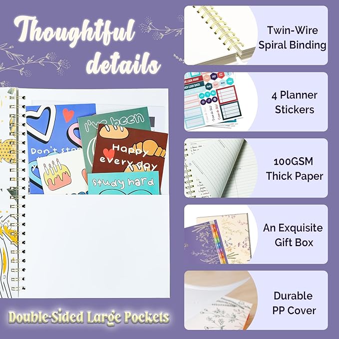 Jun 2025-Dec 2026 Academic Monthly Weekly Daily Planner for School, 19 Months Calendar 25-26 Planning Book with Colorful Tabs, 8.5" x 11" Mid Year College Organizer for Student Teacher (Lavender Purple)