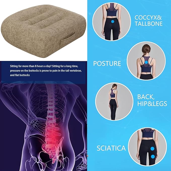 Super Thicken Car Seat Cushion for Adults/Office Chair Cushions/Butt Pillow for Car Long Sitting,Portable Car Seat Pad Fatigue Relief Suitable for Trucks,Cars,Office Chairs,Wheelchairs（Brown）