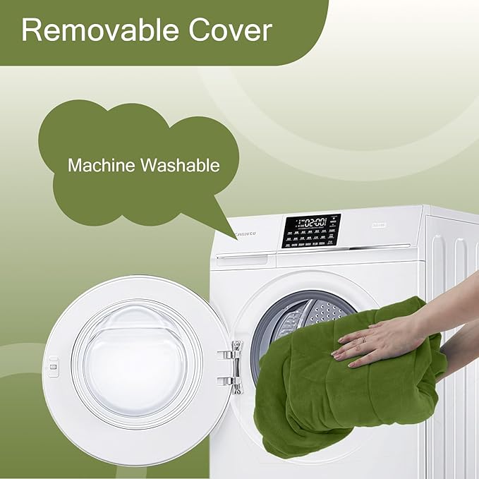 MeMoreCool Round Stuffed Pouf Ottoman Foot Rest, Floor Pouf Foot Stool with Soft Foam Chunk Filling, Small Round Ottoman Footstool Circle Footrest for Living Room, Green