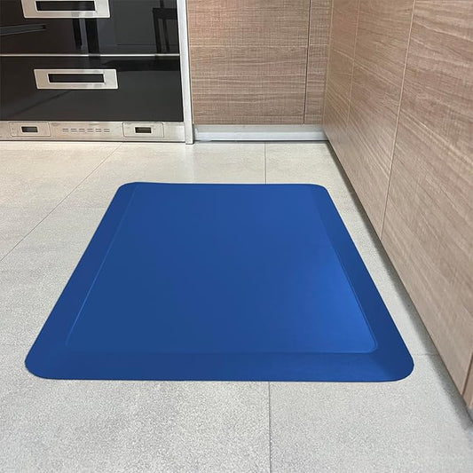 1" Extra Thick Anti Fatigue Floor Mat 50" L x 17" W,Kitchen Mat, Standing Desk Mat,140D Advanced PU Foam Ergonomic Comfort at Home, Office, Garage, Sink (Blue)
