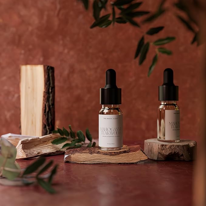 Mahogany & Teakwood Diffuser Oil - Hotel & Home Luxury Scents Inspired by Abercrombie & Fitch - Diffuser Oil Scents for Home Designed for Use in All Diffusers - 0.3 fl oz, 10 mL