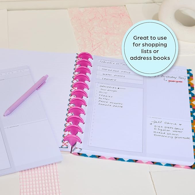 Happy Planner Undated Refill Paper for Planners and Journals, Neutral Lined Dashboard Layout Daily Notebook Planner Paper, Big Size, 100 Sheets 8 1/2" x 11"