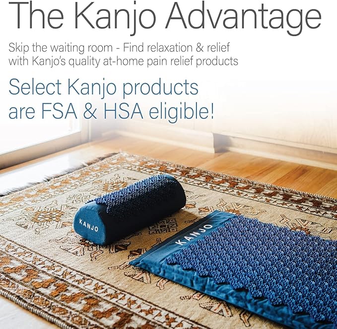 Kanjo Acupressure Mat and Pillow Set for Back Pain Relief & Neck Pain Relief, with Pressure Points for Muscle Pain Relief with Travel Bag - Amethyst
