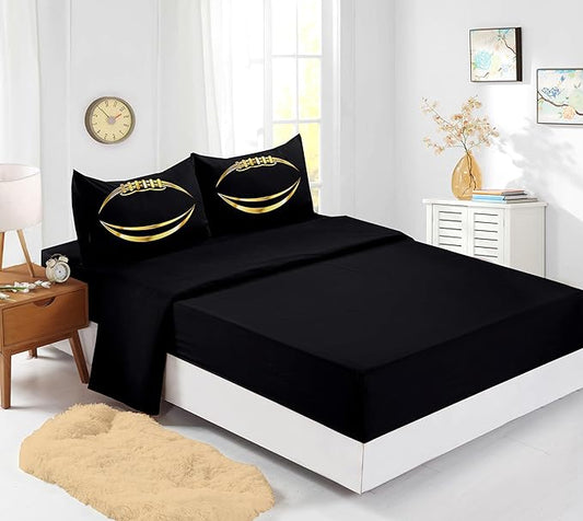 Queen Football Comforter Sets 6PCS, FootballBedding Set for Boys,Bed in a Bag with Flat Sheet and Fitted Sheet,Pillowcases,Cushions for Boys