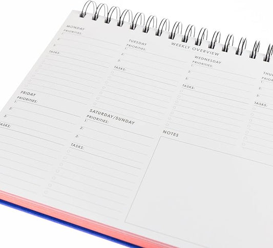 Graphique Peanuts Gang Weekly Desk Pad, Hardcover Undated Planner, 8” x 10” Spiral Notebook