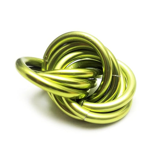Möbii Fidget Ball (Solid Color): Quiet Mobius ADHD Anxiety Stim Stress Relief Toy Tool for Home Travel Office or Desk (Small, Half, Lime Green)
