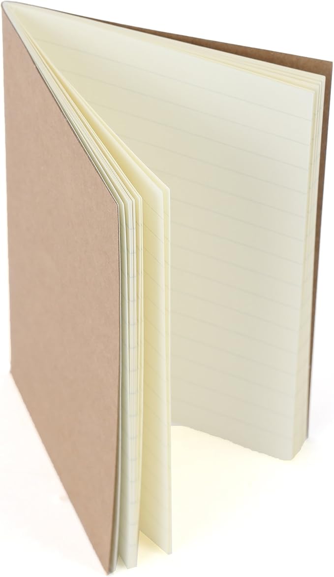 WANDERINGS Lined Passport Size Travelers Notebook Inserts | 3.5" x 5" / 9cm x 12.5cm | 80gsm Paper | 3 Hand-Stitched Booklets / 180 Pages | Travelers Notebook Refills for Journals, Diaries, Planners