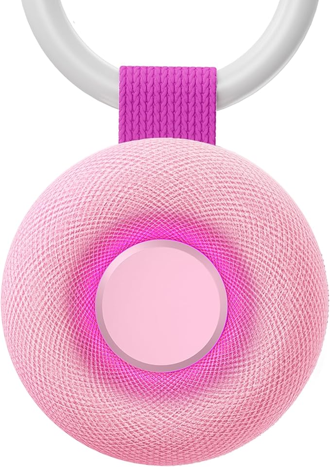 Portable Sound Machine - White Noise Sound Machine for Baby, Travel Donut Sound Machine for Sleep, 15 Soothing Sounds & 7 Colors Night Light, Breathing, Baby Shusher, Registry Gift, Pink