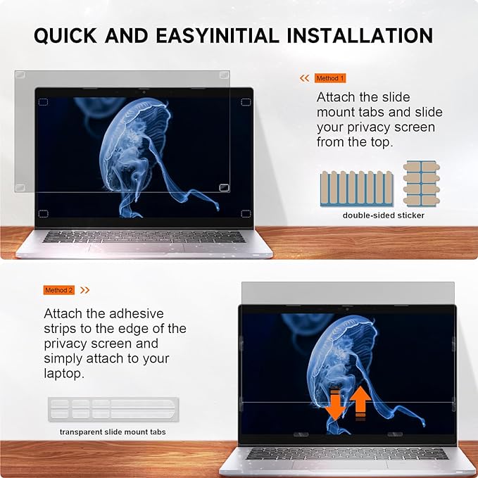 Mamol Laptop Privacy Screen 16 Inch, Compatible with Lenovo, HP, Dell, Acer, Asus, Thinkpad, Envy, Xps - 16:9 Aspect, Anti Blue Light Glare, Removable Privacy Shield, Anti-Scratch Screen Protector