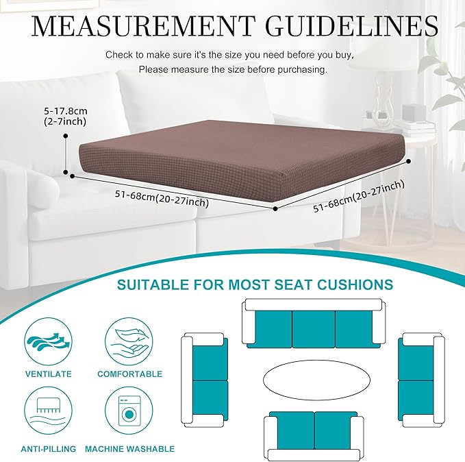 12Pcs Stretch Patio Cushion Covers,Outdoor Couch Covers Replacement,Outdoor Couch & Sofa Slipcovers,for Patio Furniture Cushion Covers,Washable Reusable Furniture Protector (Camel,Cover Only)