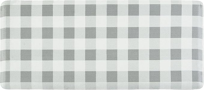 Anti Fatigue Kitchen Rugs Farmhouse Kitchen Mats for Floor,Cushioned Non-Slip Ergonomic Comfort Rug Standing Mat for Kitchen,Doing Dishes,Floor,Home,Office,Laundry,Plaid Grey 17.3"x39"