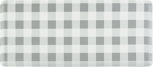 Anti Fatigue Kitchen Rugs Farmhouse Kitchen Mats for Floor,Cushioned Non-Slip Ergonomic Comfort Rug Standing Mat for Kitchen,Doing Dishes,Floor,Home,Office,Laundry,Plaid Grey 17.3"x39"