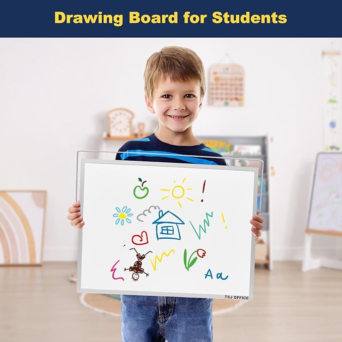 TSJ OFFICE Dry Erase White-Board - 12 X 16 Inches Portable Small Magnetic White Board with Hooks for Wall, Mini Desktop Whiteboard 360 Degrees Revolving Double Sided Stand for Office, Home, School