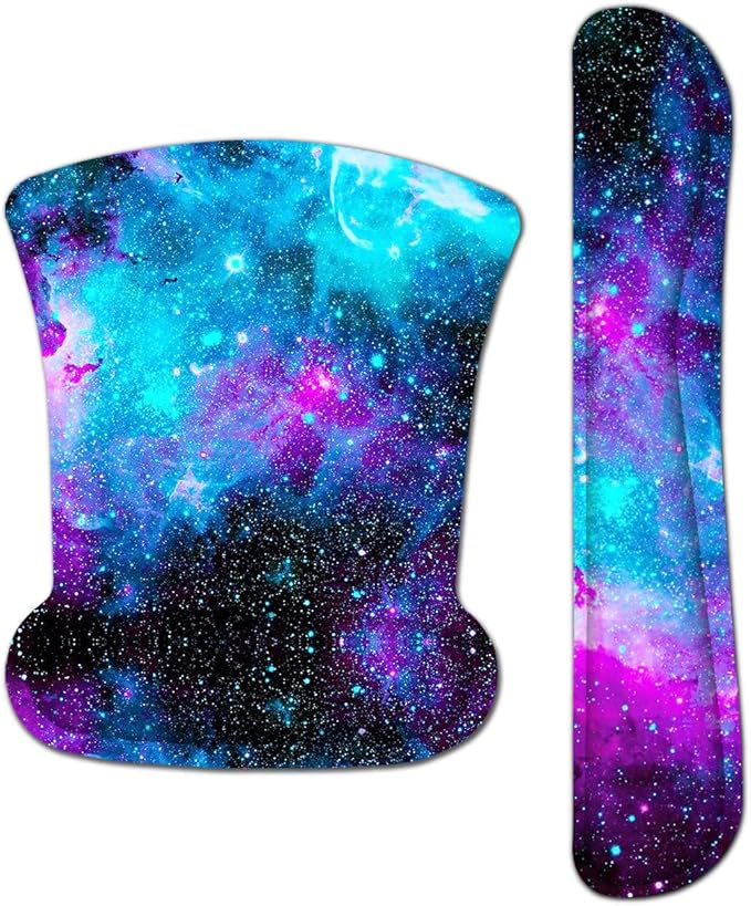 RICHEN Keyboard Wrist Rest Pad and Mouse Wrist Rest Support Mouse Pad Set,Sturdy & Comfortable & Lightweight for Easy Typing & Pain Relief-Ergonomic Support (Galaxy)