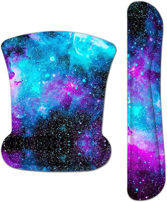 RICHEN Keyboard Wrist Rest Pad and Mouse Wrist Rest Support Mouse Pad Set,Sturdy & Comfortable & Lightweight for Easy Typing & Pain Relief-Ergonomic Support (Galaxy)