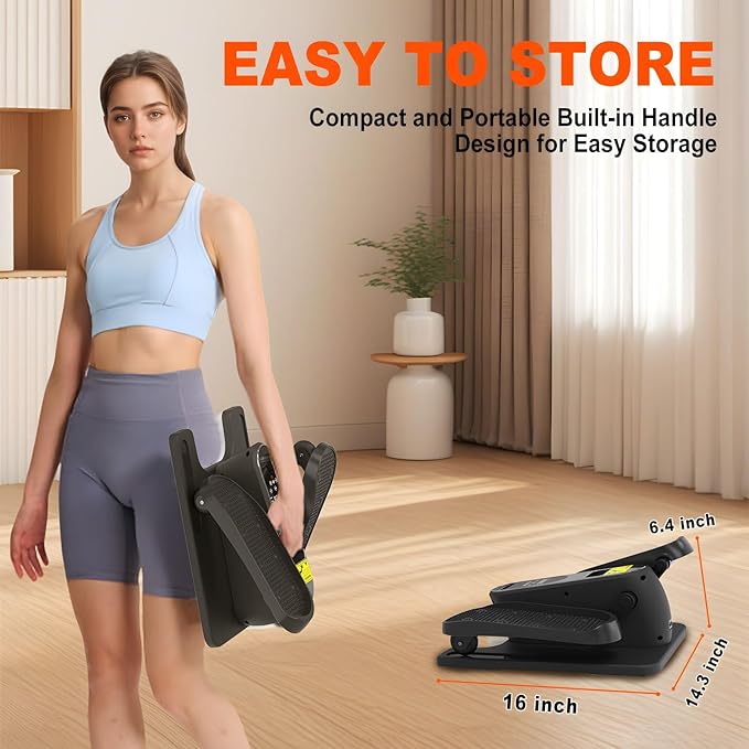 HOTSWEAT Under Desk Elliptical Machine, Ellipse Leg Exerciser as Seen on TV for Seniors with Remote Control, Portable Electric Seated Pedal Exerciser with 12 Speed Levels for Home Office