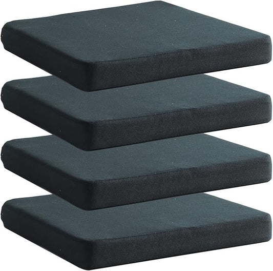 Chair Cushion for Dining Chairs with Ties Non Slip Memory Foam Kitchen Room Chair Pads for Outdoor Patio Furniture Set of 4, Black