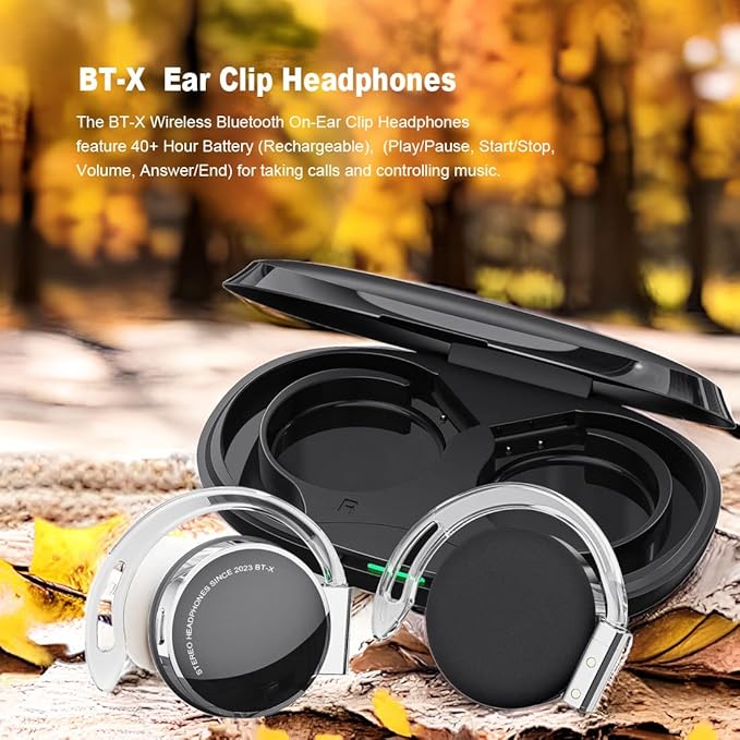 Open Ear Headphones Wireless Bluetooth 5.3 Open Buds Wireless Earbuds Over Ear Hooks Bluetooth Headphones with Microphone Clip on Bluetooth Earphones On Ear Headphones with Earhooks