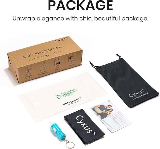 Cyxus Men Blue Light Blocking Glasses Half Rimless Computer Gaming Glasses Square Fashion Glasses 8133