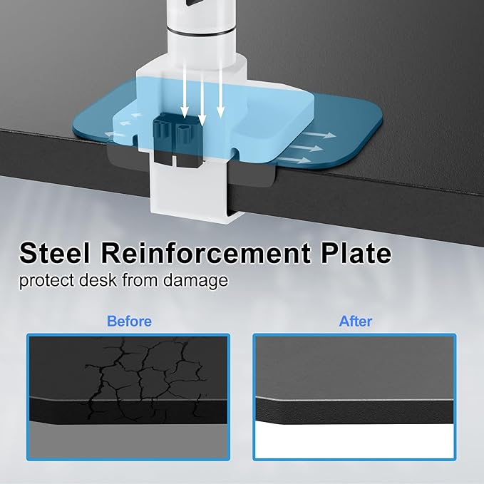 17-57 inch Ultrawide Monitor Arm - PUTORSEN, up to 59.4 lbs, Heavy Duty Monitor Arm for Flat/Curved Display and TV with VESA 75 * 75-200 * 200, with Steel Reinforcement Plate, White